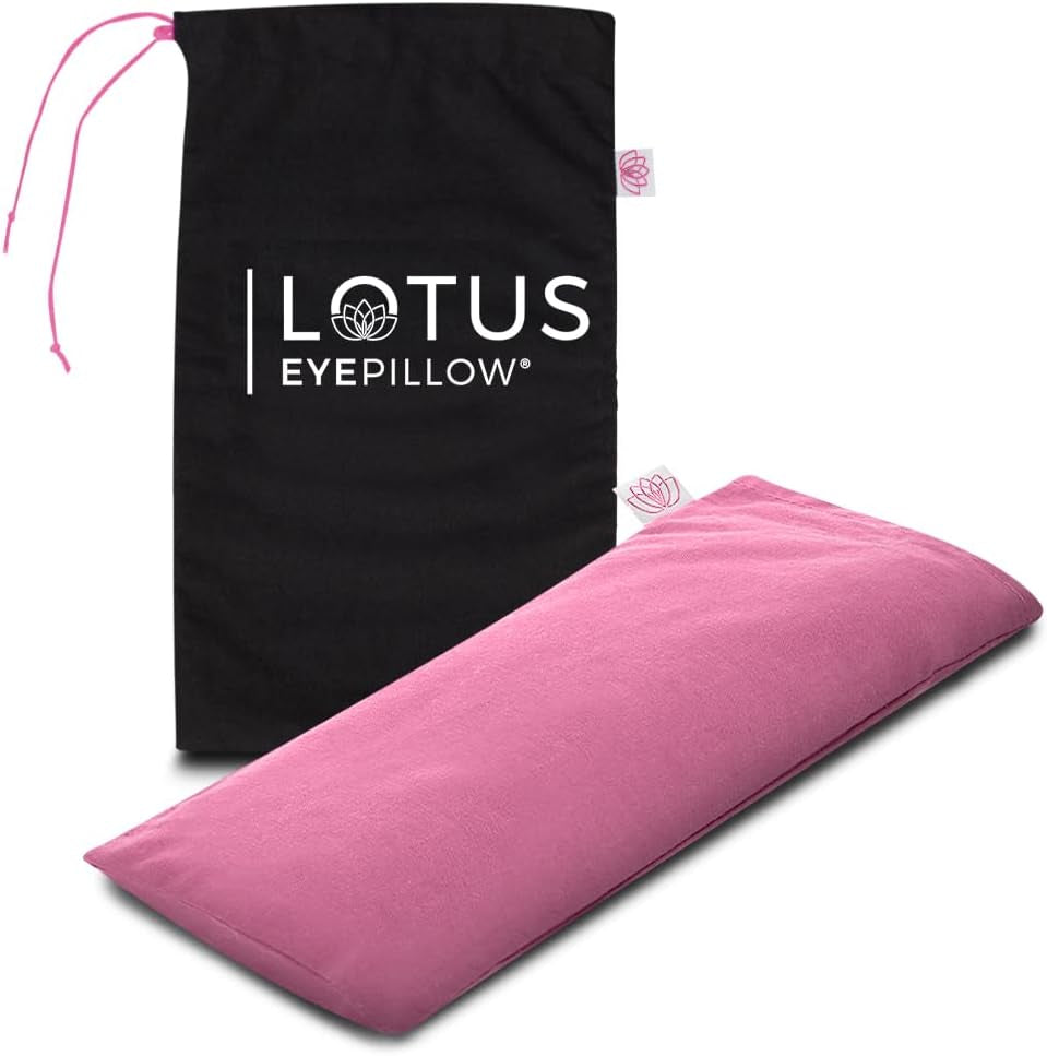 Lotus Weighted Lavender Eye Pillow – Purple Eye Mask for Sleep & Meditation – Aromatherapy Yoga Pillow with Flaxseed – Hot or Cold Compress for Headache & Eye Relief