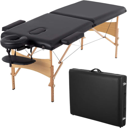 Massage Bed Portable Massage Table 24 Inch Wide Lash Bed Height Adjustable 2 Folding Spa Table with Non-Woven Bag for Spa Footmassage Facial Carespa Tattoo