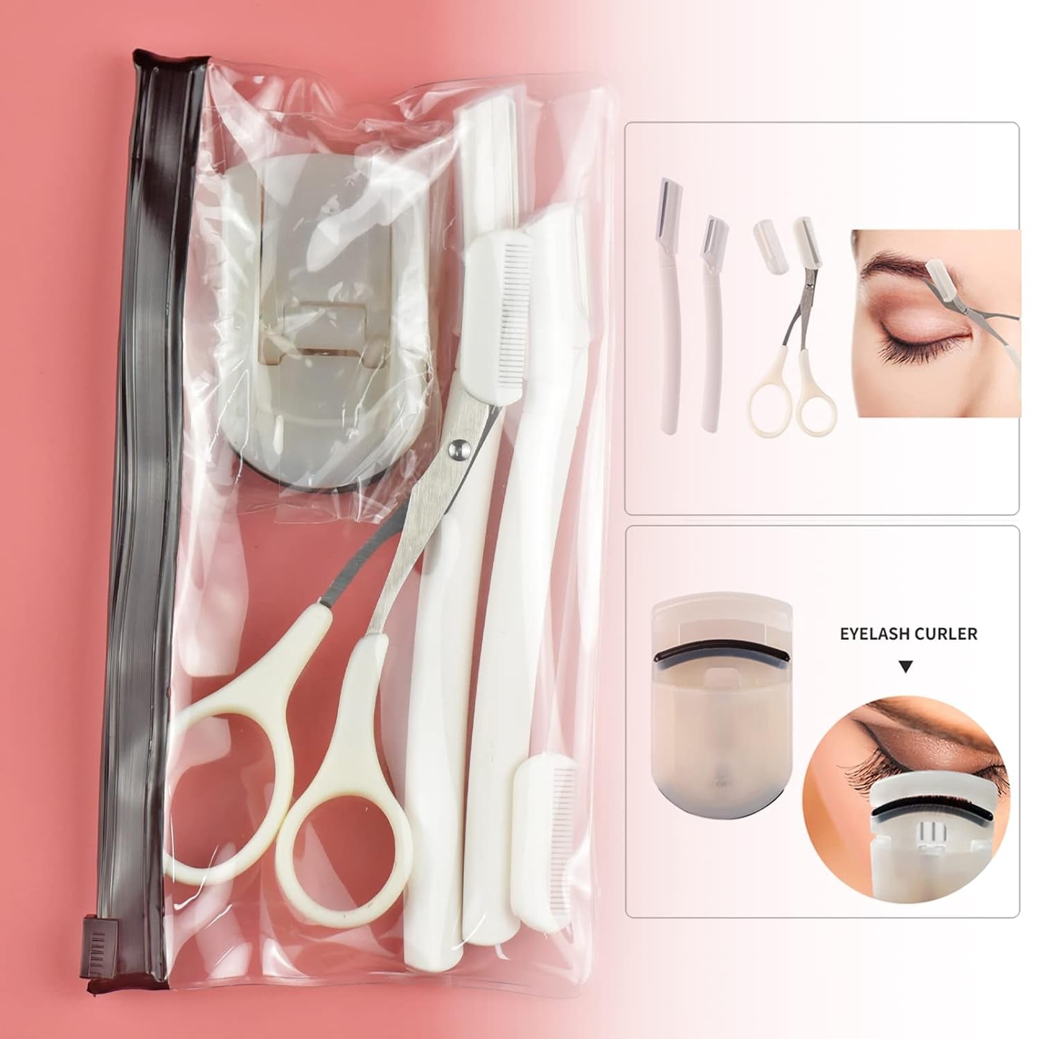 30Pcs Pink Blue Gradient Makeup Brush with Makeup Sponges Makeup Tools Set Makeup Brush Set Natural Synthetic Eye Shadow Foundation Make-Up Facial Mixed Powder Blusher Concealer Eye Makeup Brush Set