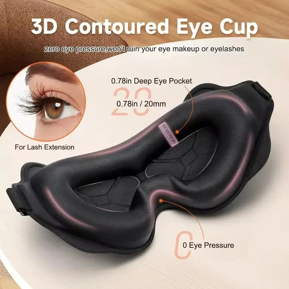 3D Sleep Mask Sleep Aid Blindfold Block Out Light Travel Portable Soft Memory Foam Face Mask Eyeshade Night Comfort Sleep Patch