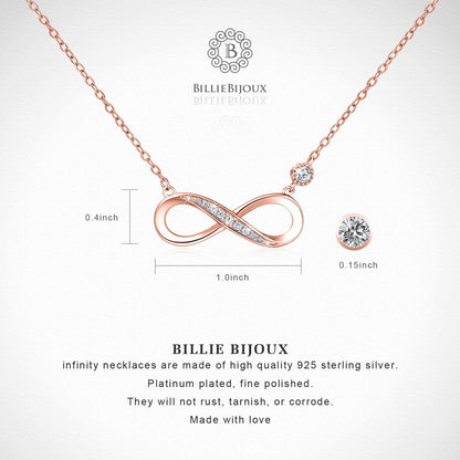 Infinity Necklaces 925 Sterling Silver Necklace Love Pendant White Gold Plated Women Necklace Gifts for for Women