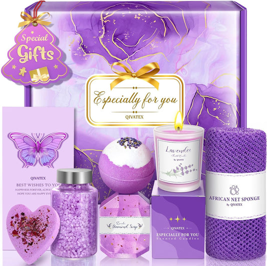 Valentinstag Geschenke Für Sie, Badewanne Entspannende Wellness-Geschenk-Set, Lavendel Badebomben, Geburtstagsgeschenk-Set Für Frauen, Frau, Freundin, Schwester, Mutter, Baden Und Körper