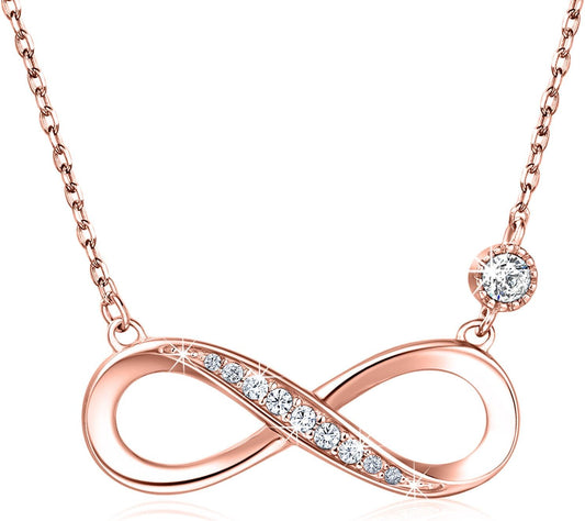 Infinity Necklaces 925 Sterling Silver Necklace Love Pendant White Gold Plated Women Necklace Gifts for for Women