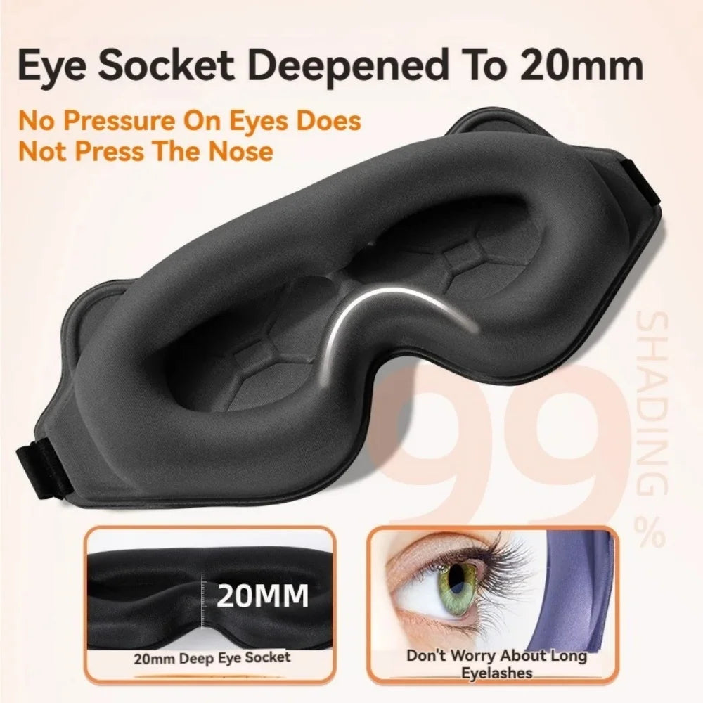 3D Sleep Mask Sleep Aid Blindfold Block Out Light Travel Portable Soft Memory Foam Face Mask Eyeshade Night Comfort Sleep Patch
