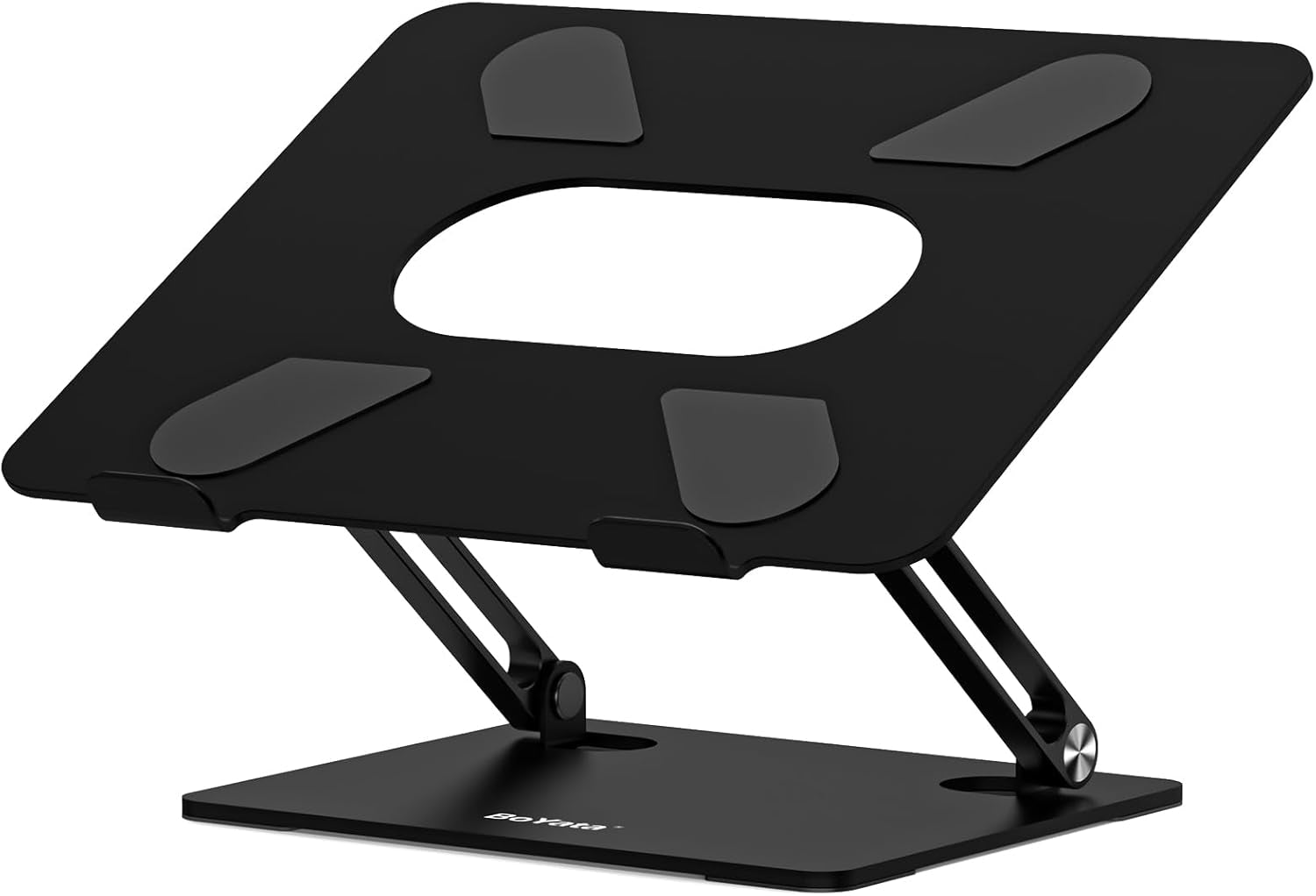 Laptop Stand, Adjustable Multi-Angle Laptop Holder, Compatible for Laptops up to 17 Inches, Sturdy Aluminum & Silicone, Silver