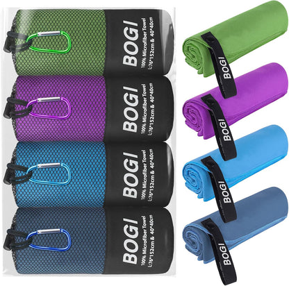 Microfiber Travel Sports Towel-Quick Dry, Soft Lightweight, Absorbent, Compact Towel for Camping Gym Beach Bath Yoga Swimming Backpacking (M:40''X20''-Purple)