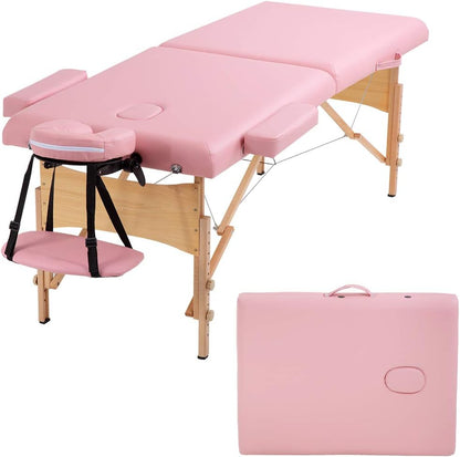 Massage Bed Portable Massage Table 24 Inch Wide Lash Bed Height Adjustable 2 Folding Spa Table with Non-Woven Bag for Spa Footmassage Facial Carespa Tattoo