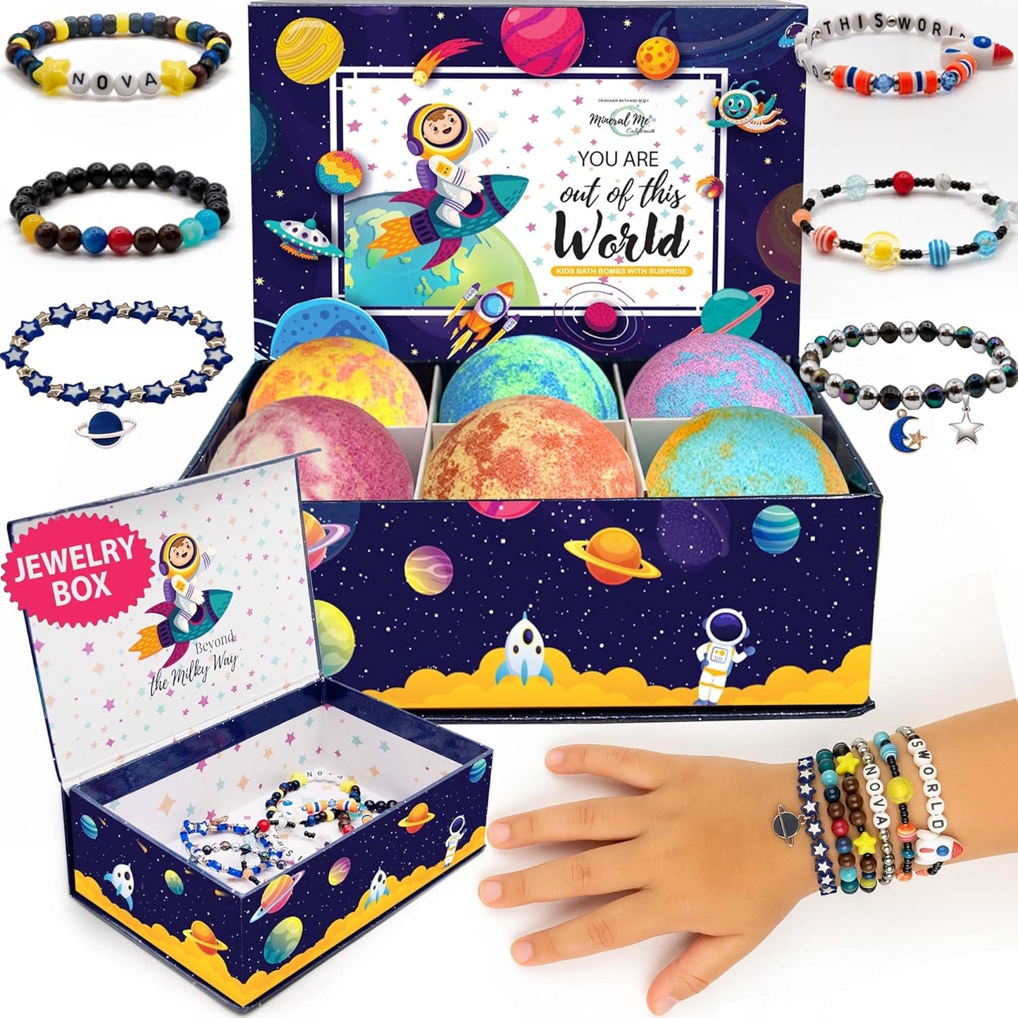 Bath Bombs for Kids with Surprise Inside, Unicorn Bath Bombs for Girls with Jewelry & Jewelry Box for Kids - Organic, Skin Moisturizing, Natural Bubble Bath, Birthday Gifts for Girls