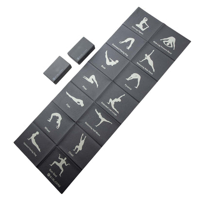 Yoga Starter Kit, Yoga Blocks and Folding Self-Guided 0.3Cm Thick Yoga Mat, PVC
