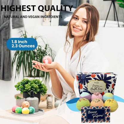 Bath Bombs for Women Gift Set - 24 Natural and Organic Bath Bombs with Essential Oils & Moisturizing Shea Butter, Spa Birthday Gift, Mothers Day Gifts for Mom, Selfcare Gifts, for Her, Girls, Kids