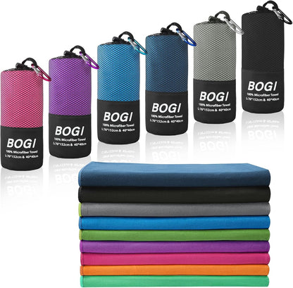 Microfiber Travel Sports Towel-Quick Dry, Soft Lightweight, Absorbent, Compact Towel for Camping Gym Beach Bath Yoga Swimming Backpacking (M:40''X20''-Purple)