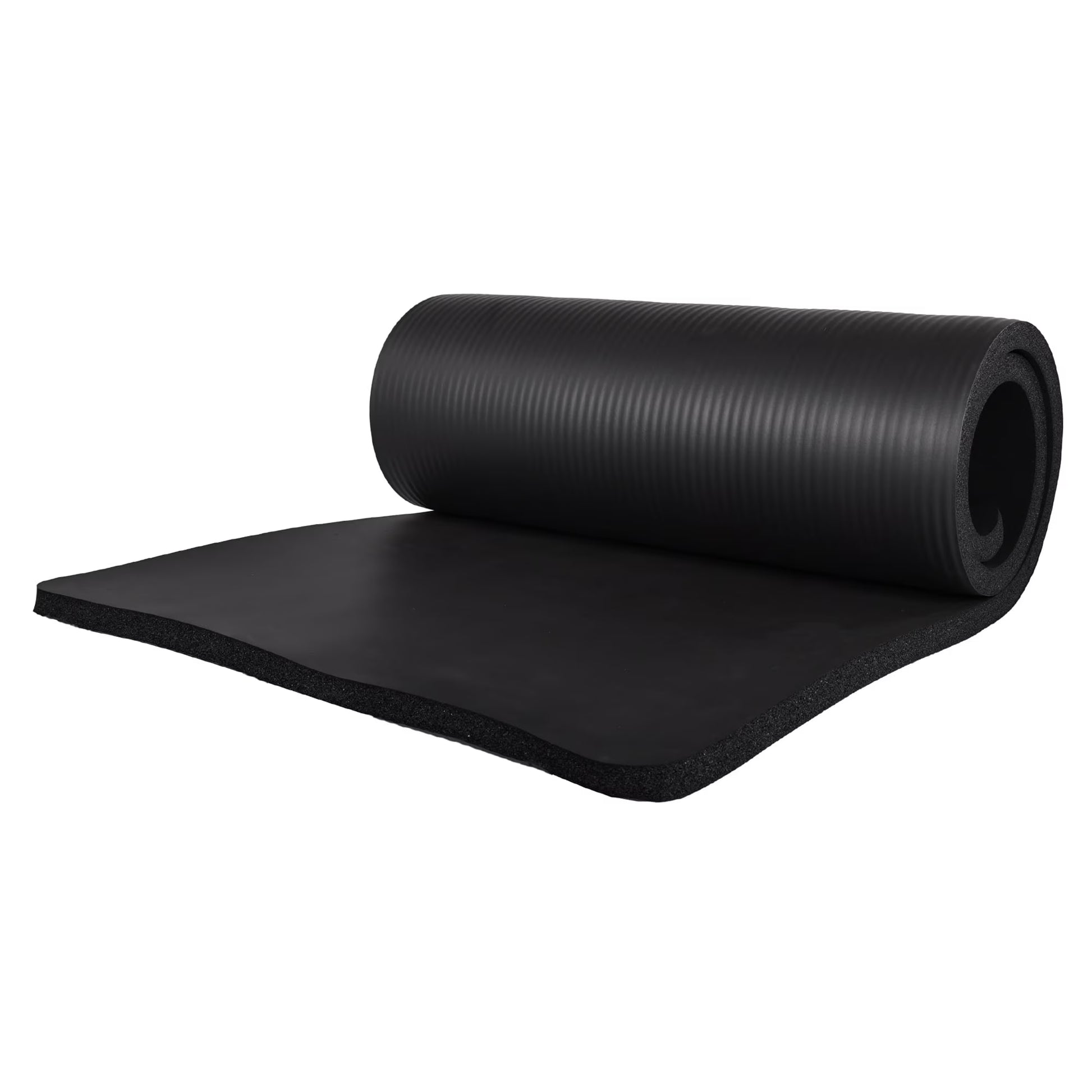 Fitness 7 Pc Yoga Set W/ Mat, Stretch Strap, & Knee Pad, Black