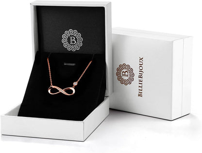 Infinity Necklaces 925 Sterling Silver Necklace Love Pendant White Gold Plated Women Necklace Gifts for for Women